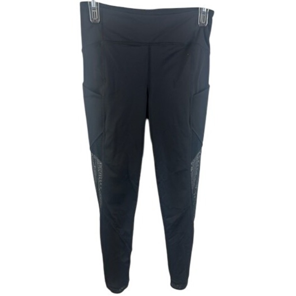 Lululemon Women's Black Activewear Leggings Mesh Side Pocket Workout Size 6